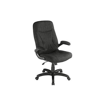 Global Industrial Executive Chair with Arms, Mid Back, Fabric, Black 277491